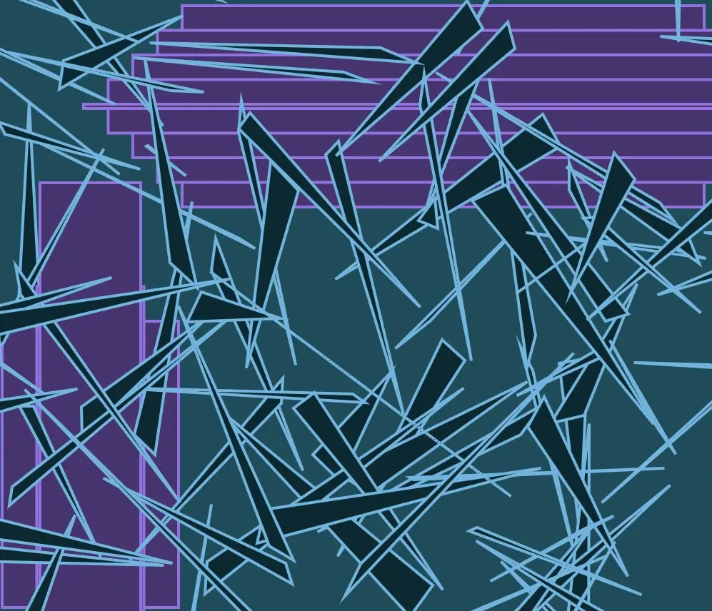 Blue triangles and purple rectangles